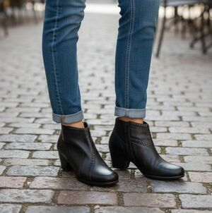Clarks Everyday black leather booties sz 8N